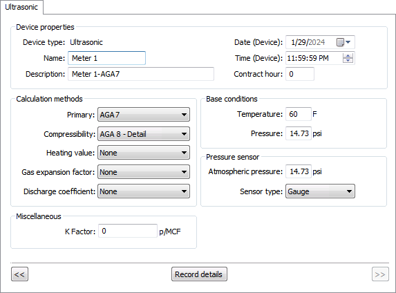 Ultrasonic Property Page